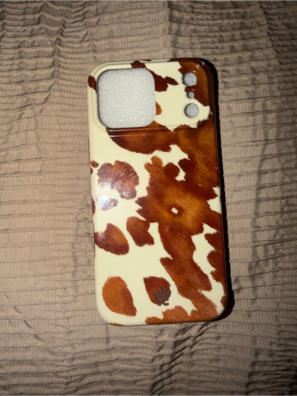 Velvet Caviar Brown and White Cowhide Print Phone Case
